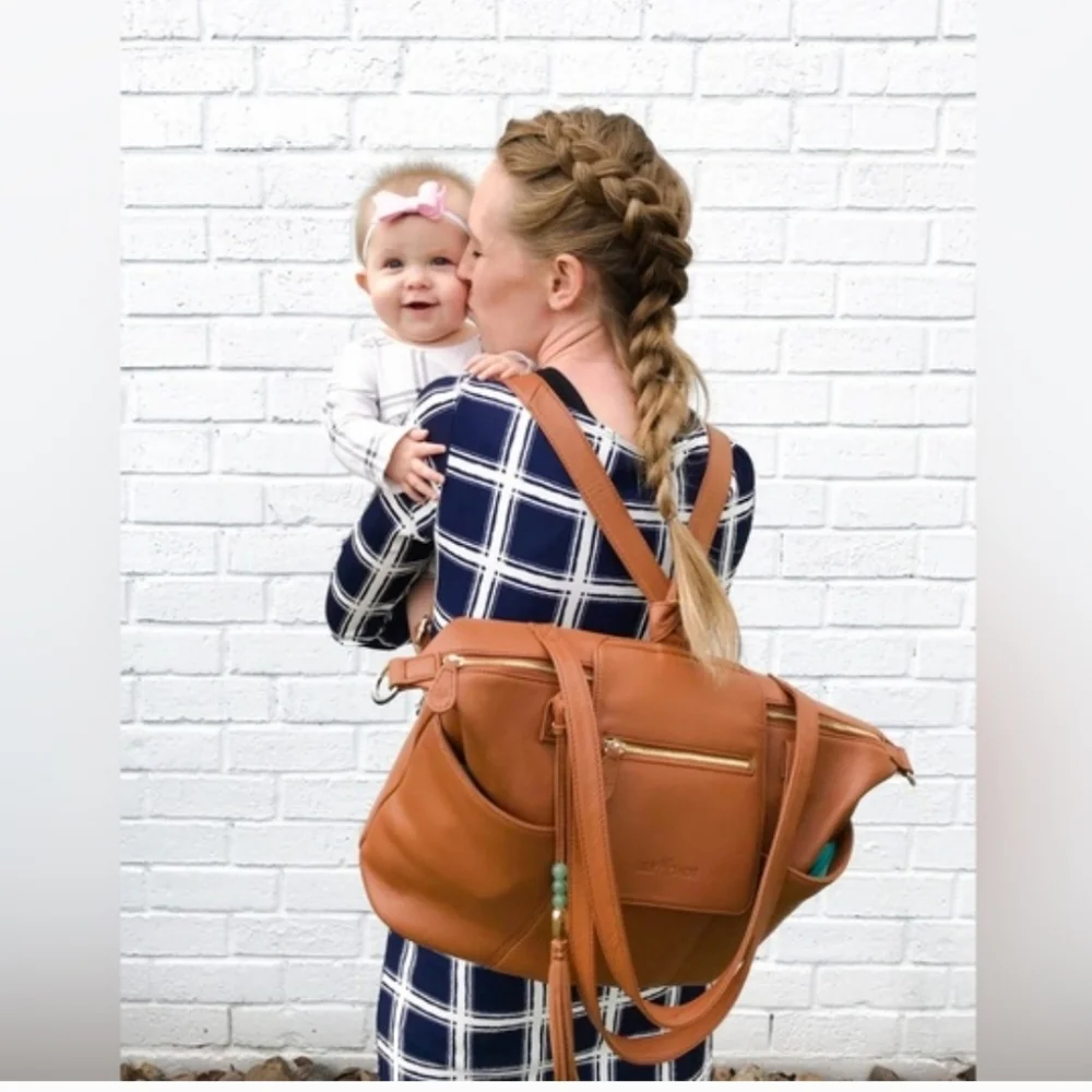 Lily Jade Brown Leather Backpack Shoulder Bag